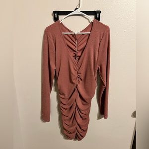 Ruched 2X Dress Longsleeve